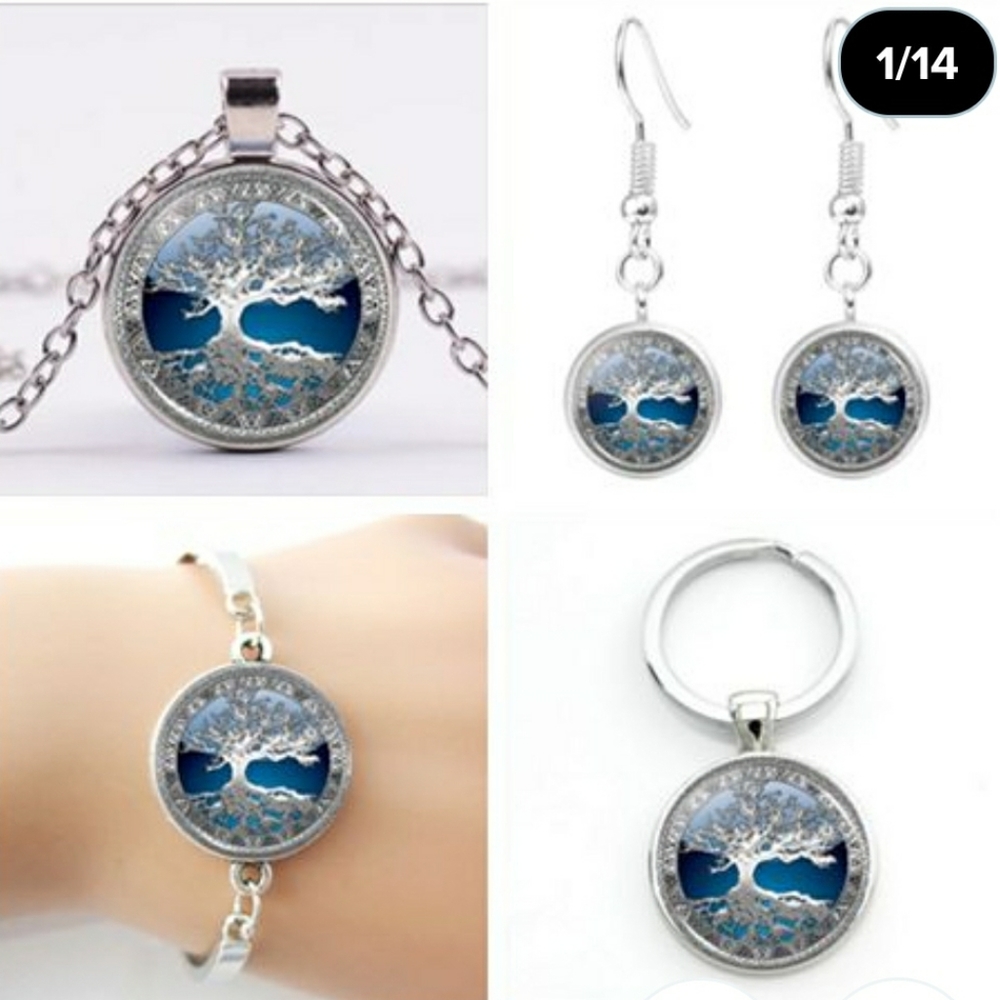 New Set (4) Bracelet, Necklace, Earring Key Chain!